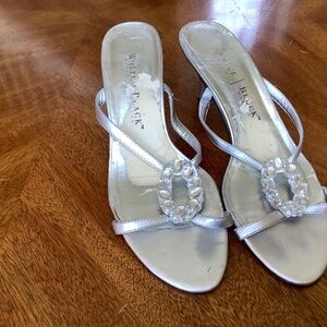 White House Black Market Silver Heels Size 8.5